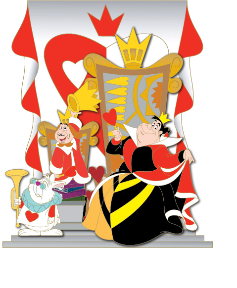 Queen of Hearts, White Rabbit, King of Hearts J71